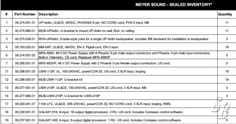 MEYER SPEAKERS & PROCESSING